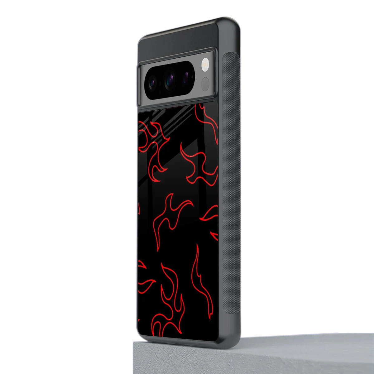Lil Flames Red stylish phone case for google pixel 8 pro | glossy glass and slim fit