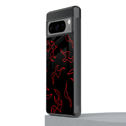 Lil Flames Red stylish phone case for google pixel 8 pro | glossy glass and slim fit