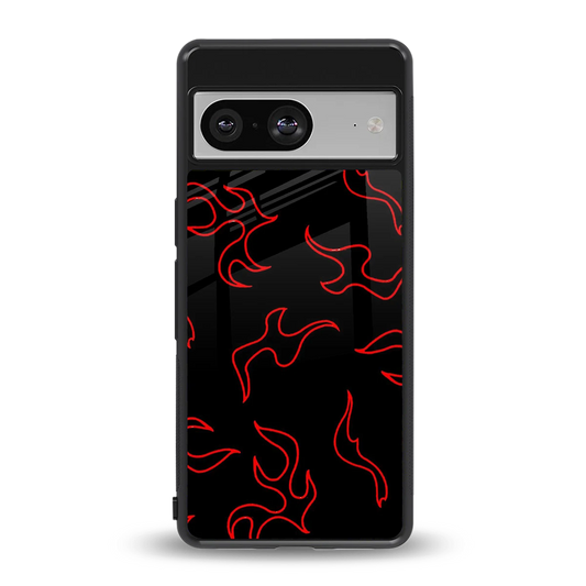 Lil Flames Red back phone cover | glass case for google pixel 8