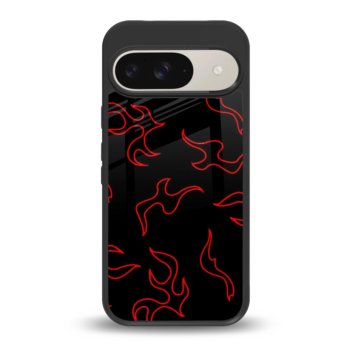 Lil Flames Red back phone cover | glass case for google pixel 9
