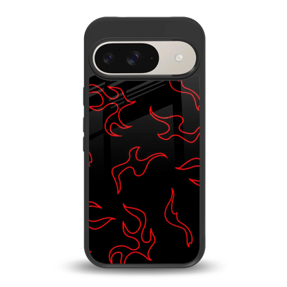 Lil Flames Red back phone cover | glass case for google pixel 9