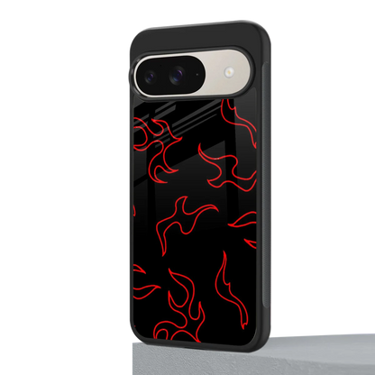 Lil Flames Red google pixel 9 mobile cover | shockproof glass phone case