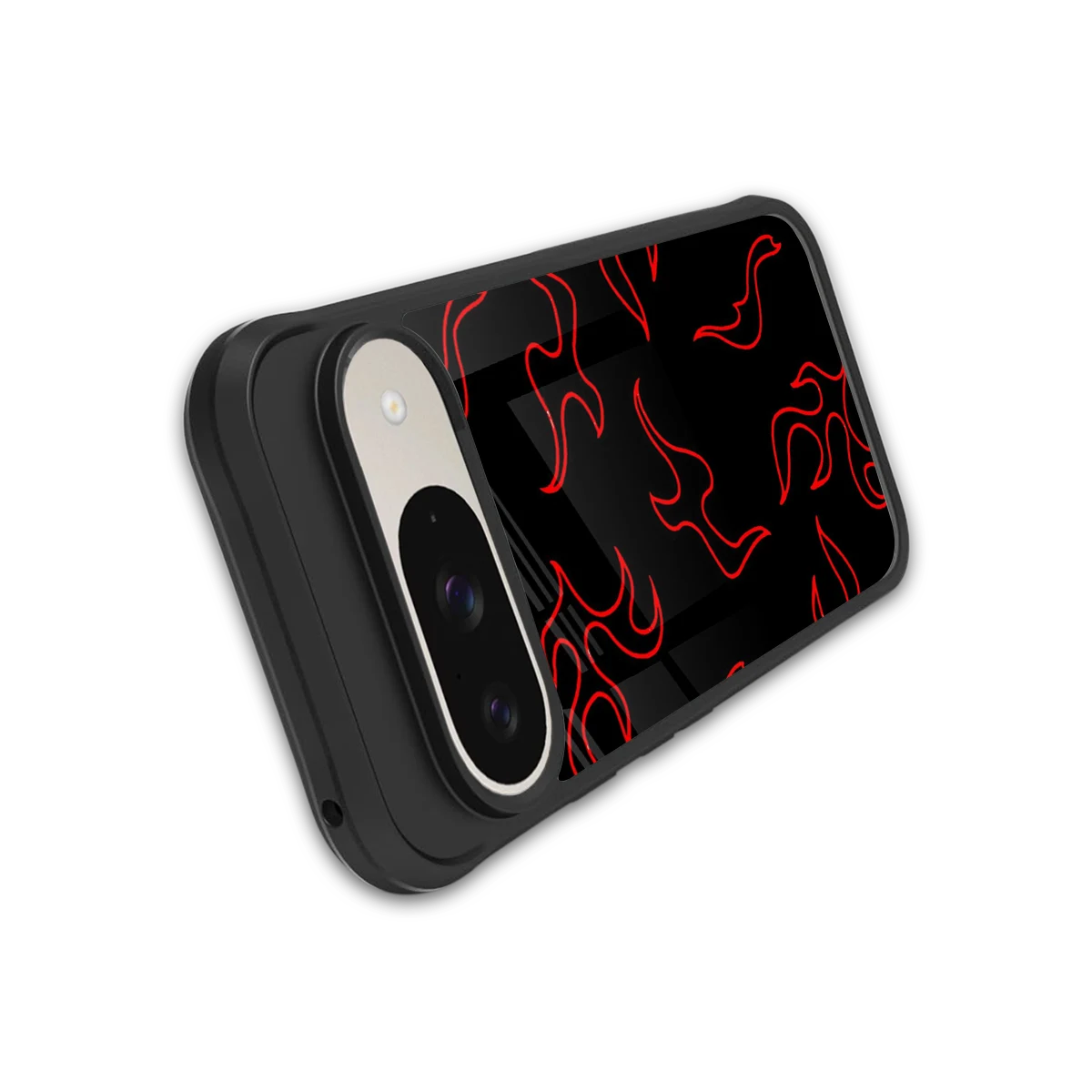 Lil Flames Red stylish phone case for google pixel 9 | glossy glass and slim fit