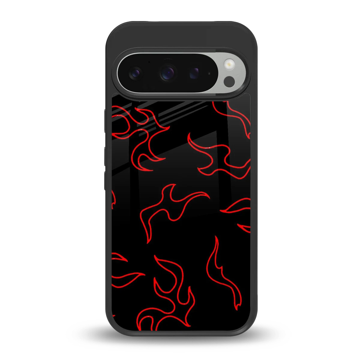 Lil Flames Red back phone cover | glass case for google pixel 9 pro