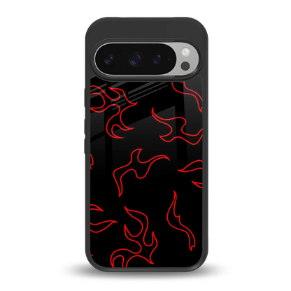 Lil Flames Red back phone cover | glass case for google pixel 9 pro xl