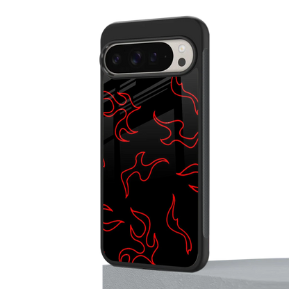 Lil Flames Red google pixel 9 pro mobile cover | shockproof glass phone case