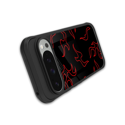 Lil Flames Red stylish phone case for google pixel 9 pro xl | glossy glass and slim fit
