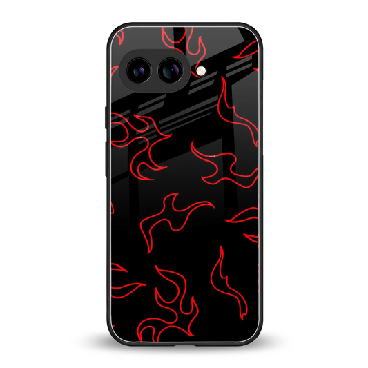 Lil Flames Red back phone cover | glass case for google pixel 9a