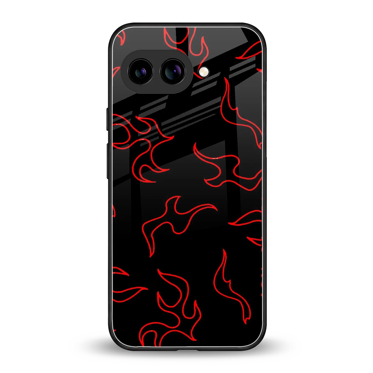 Lil Flames Red back phone cover | glass case for google pixel 10a