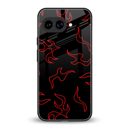 Lil Flames Red back phone cover | glass case for google pixel 10a