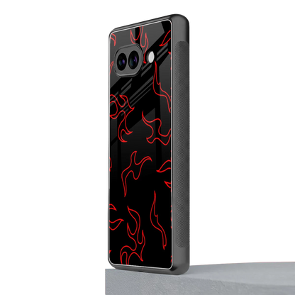 Lil Flames Red google pixel 10a mobile cover | shockproof glass phone case