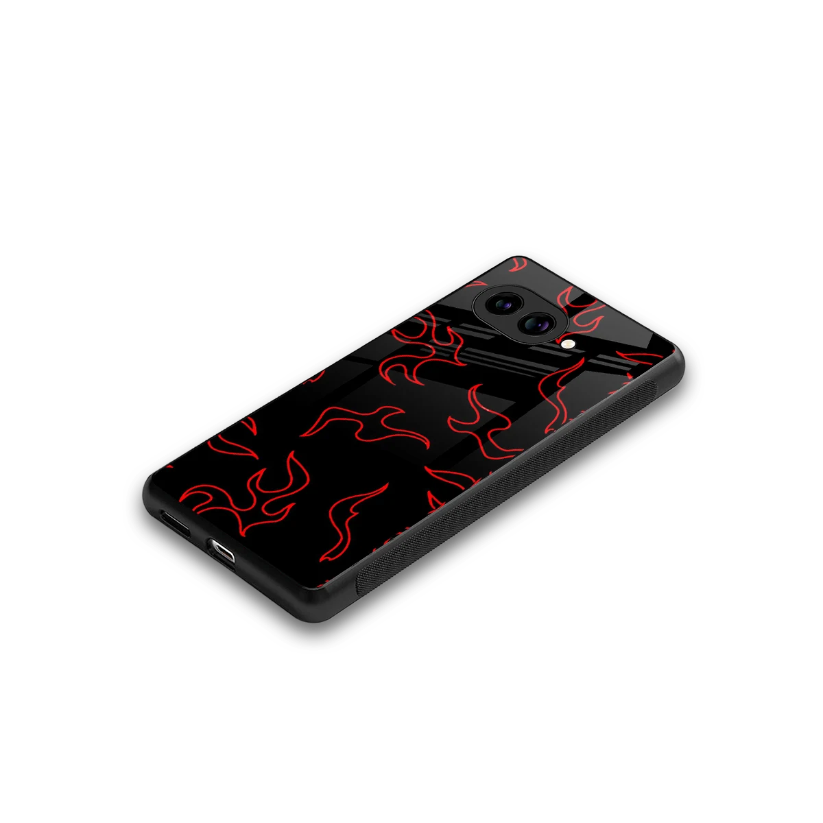 Lil Flames Red stylish phone case for google pixel 10a | glossy glass and slim fit