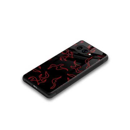 Lil Flames Red stylish phone case for google pixel 10a | glossy glass and slim fit