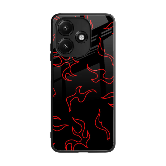 Lil Flames Red back phone cover | glass case for redmi 12 5g