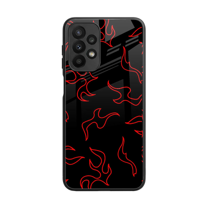 Lil Flames Red back phone cover | glass case for samsung galaxy a23