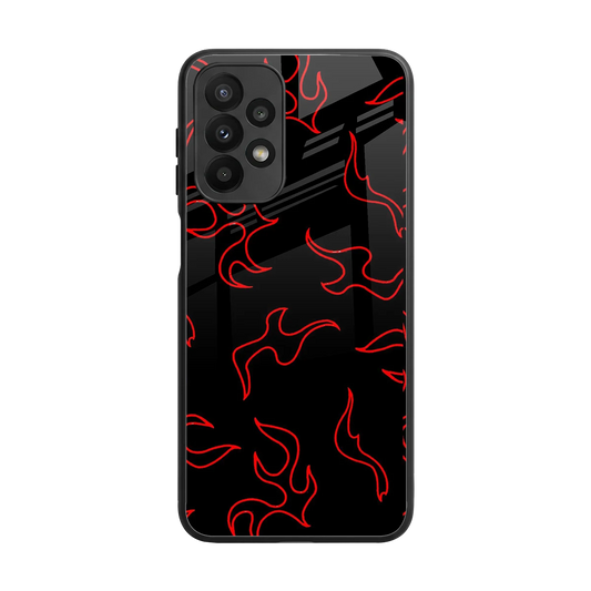 Lil Flames Red back phone cover | glass case for samsung galaxy a23