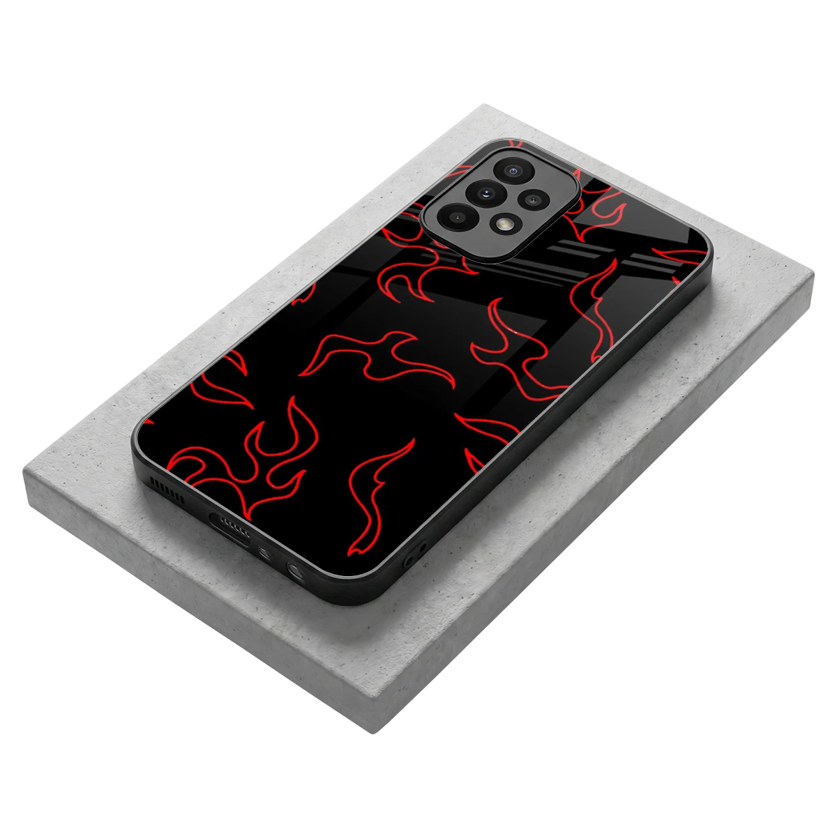 Lil Flames Red stylish phone case for samsung galaxy a23 | glossy glass and slim fit