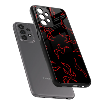 Lil Flames Red sleek samsung galaxy a23 cover with tempered glass back and TPU edges