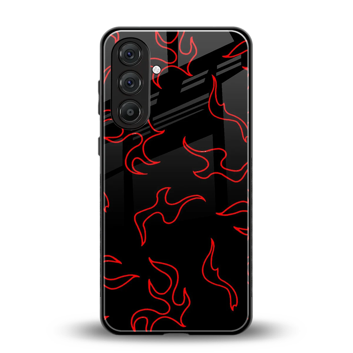 Lil Flames Red back phone cover | glass case for samsung galaxy m35 5g