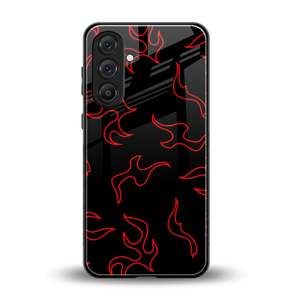 Lil Flames Red back phone cover | glass case for samsung galaxy m35 5g