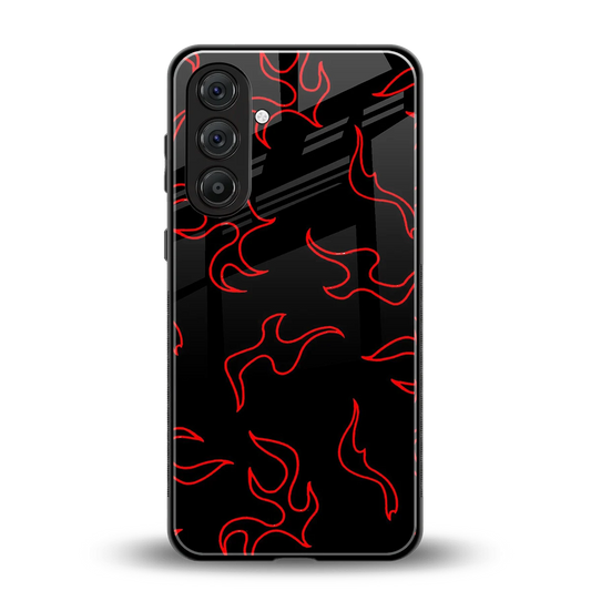 Lil Flames Red back phone cover | glass case for samsung galaxy m35 5g