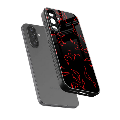 Lil Flames Red sleek samsung galaxy a17 5g cover with tempered glass back and TPU edges