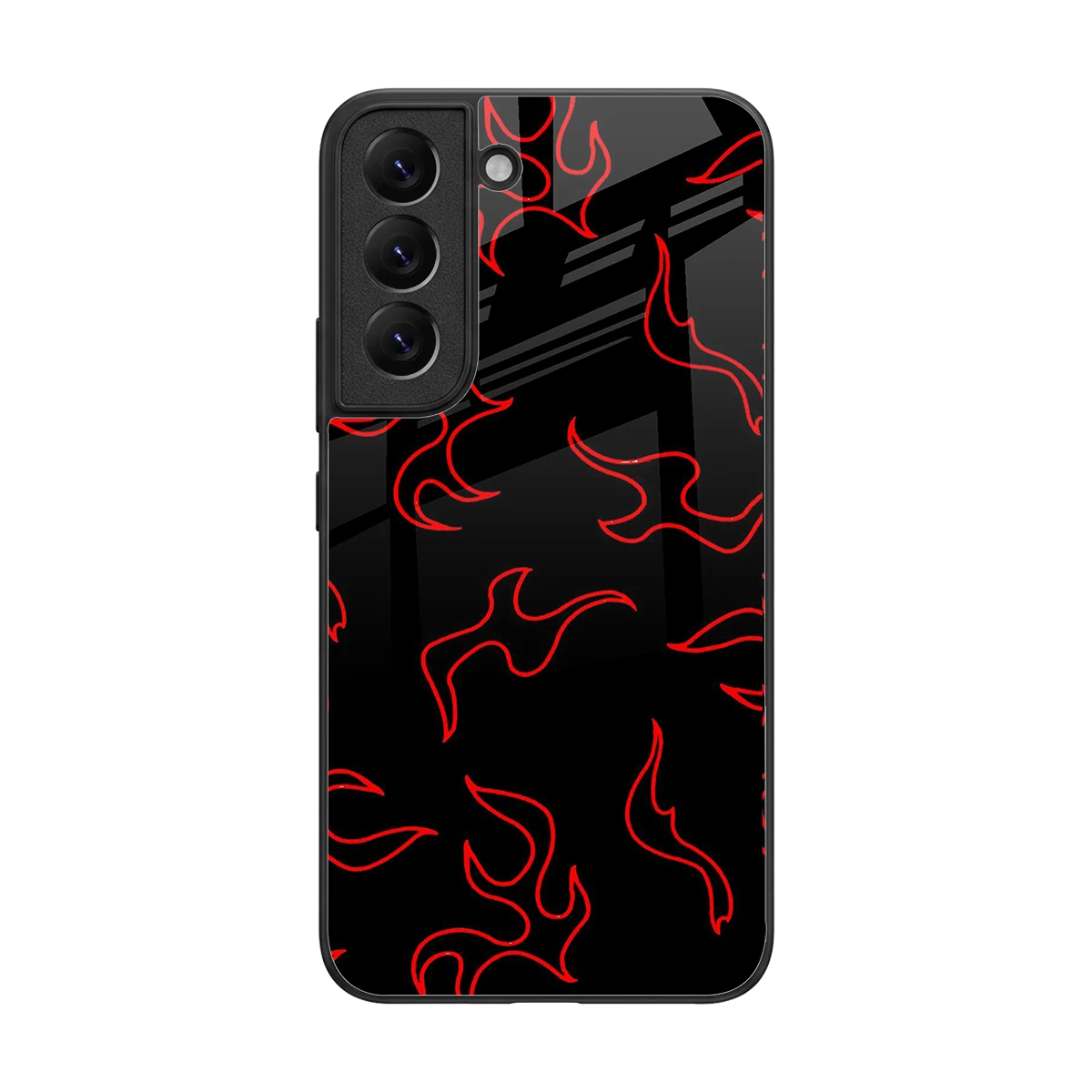 Lil Flames Red back phone cover | glass case for samsung galaxy s22