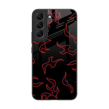 Lil Flames Red back phone cover | glass case for samsung galaxy s22