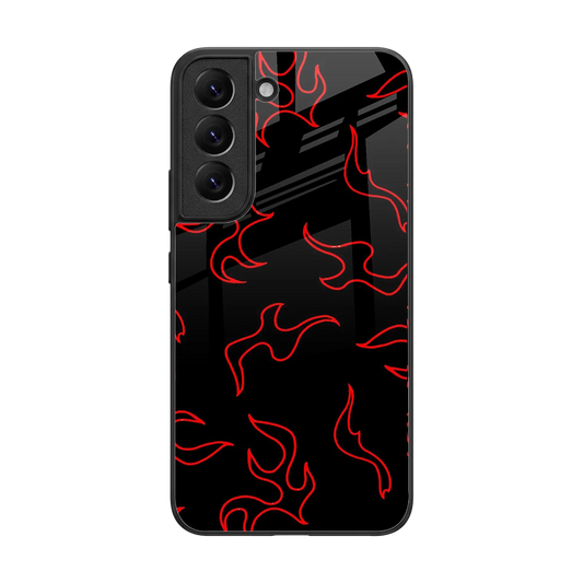 Lil Flames Red back phone cover | glass case for samsung galaxy s22