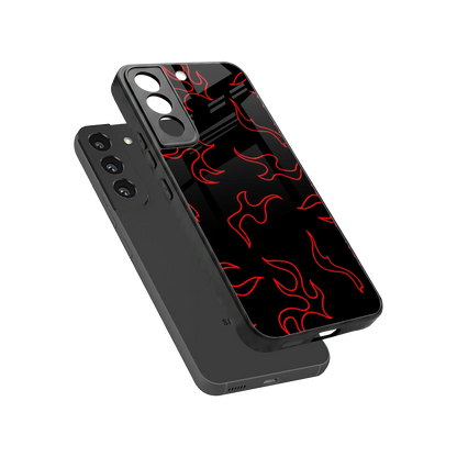 Lil Flames Red sleek samsung galaxy s22 cover with tempered glass back and TPU edges