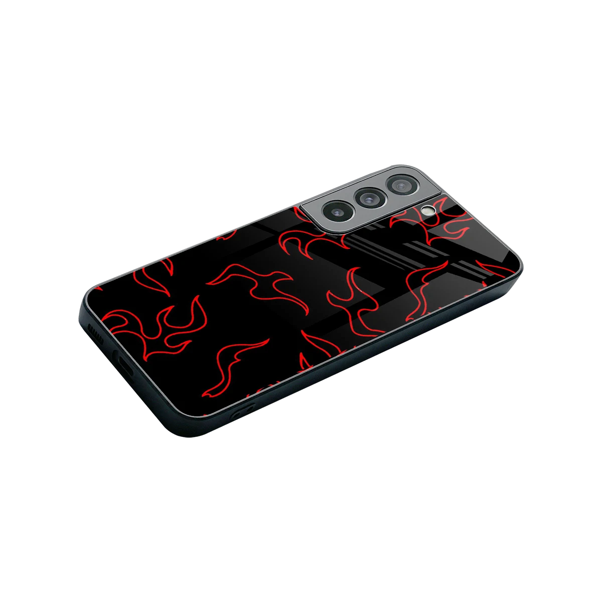 Lil Flames Red stylish phone case for samsung galaxy s22 | glossy glass and slim fit