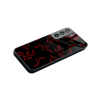 Lil Flames Red stylish phone case for samsung galaxy s22 | glossy glass and slim fit