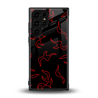 Lil Flames Red back phone cover | glass case for samsung galaxy s24 ultra