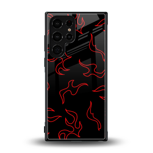 Lil Flames Red back phone cover | glass case for samsung galaxy s24 ultra