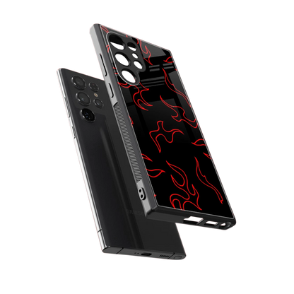 Lil Flames Red sleek samsung galaxy s24 ultra cover with tempered glass back and TPU edges