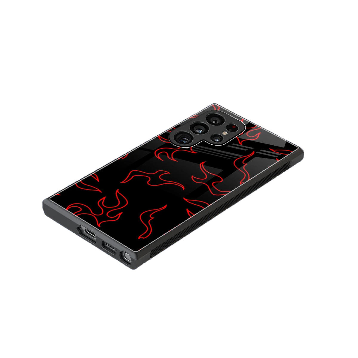 Lil Flames Red stylish phone case for samsung galaxy s23 ultra | glossy glass and slim fit