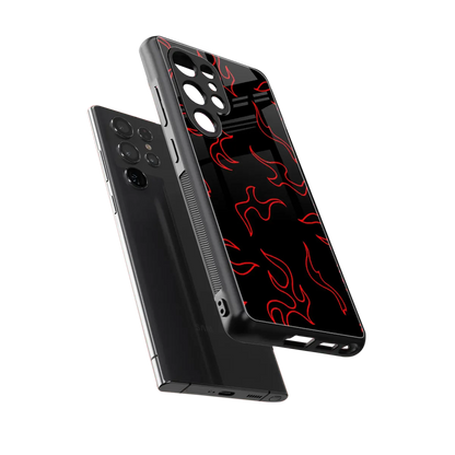 Lil Flames Red sleek samsung galaxy s25 ultra cover with tempered glass back and TPU edges
