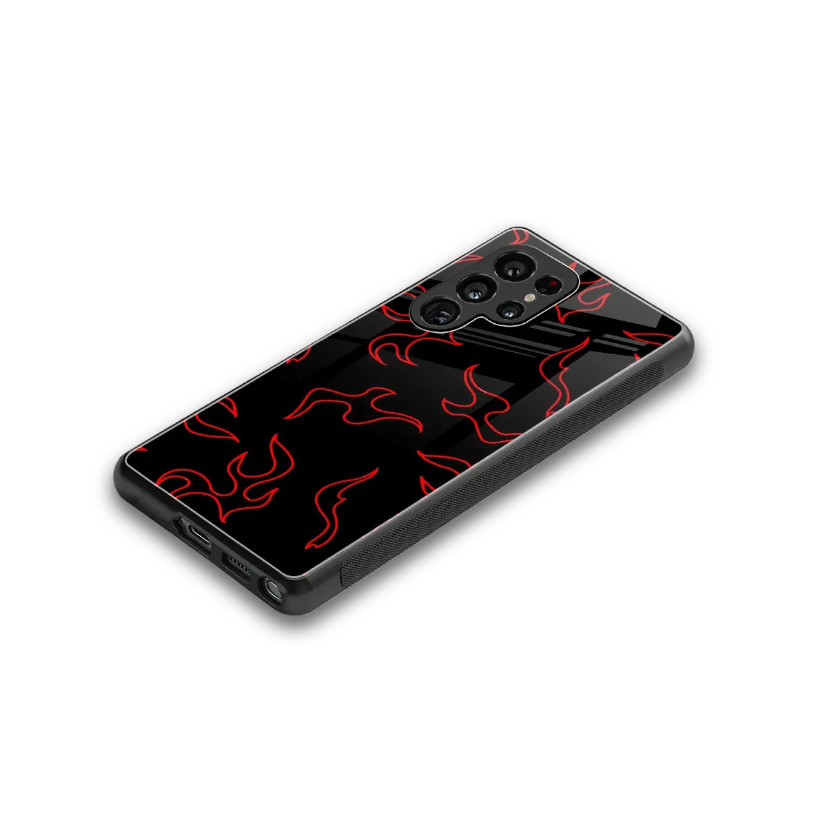 Lil Flames Red stylish phone case for samsung galaxy s25 ultra | glossy glass and slim fit