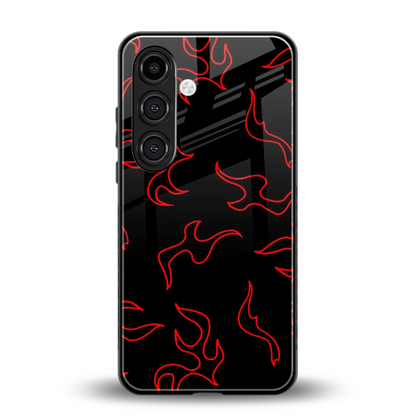 Lil Flames Red back phone cover | glass case for samsung galaxy s24