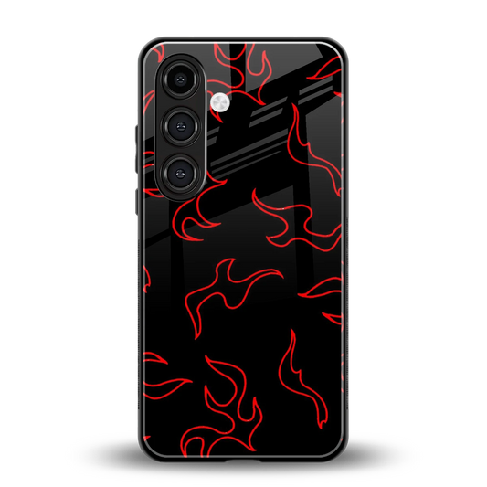 Lil Flames Red back phone cover | glass case for samsung galaxy s24