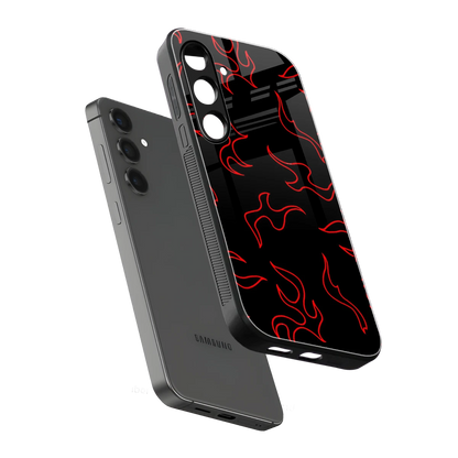 Lil Flames Red sleek samsung galaxy s24 cover with tempered glass back and TPU edges