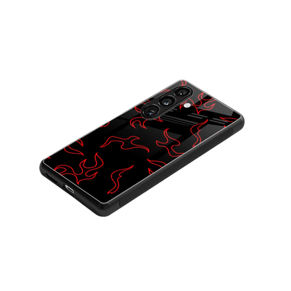 Lil Flames Red stylish phone case for samsung galaxy s25 | glossy glass and slim fit
