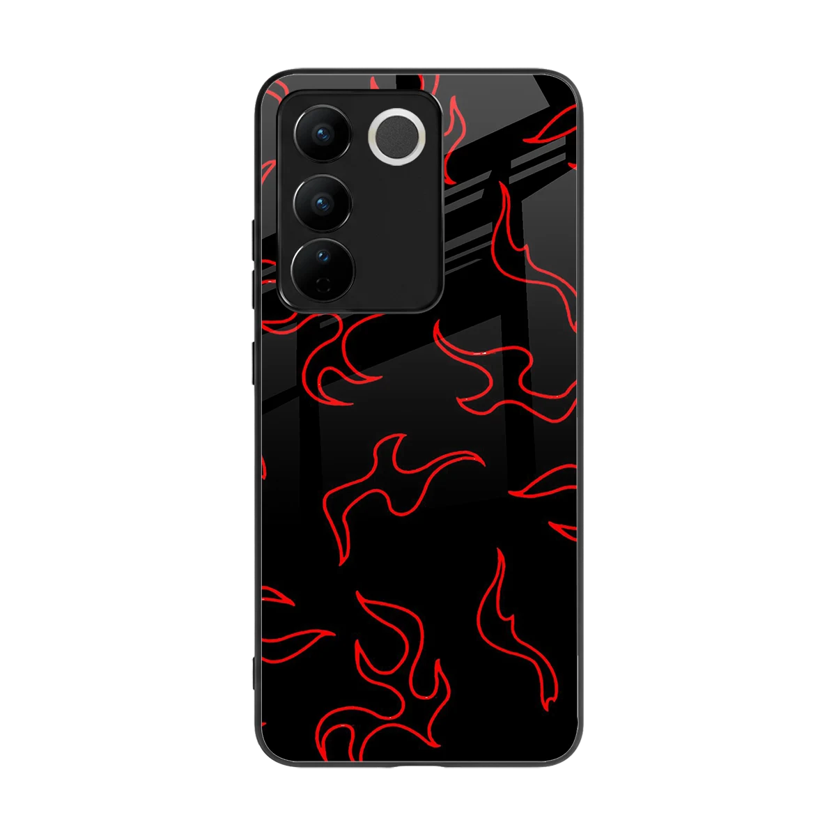 Lil Flames Red back phone cover | glass case for vivo v27 5g