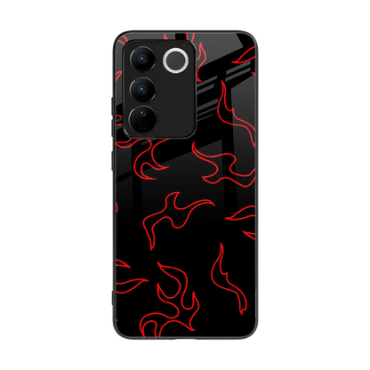 Lil Flames Red back phone cover | glass case for vivo v27 5g