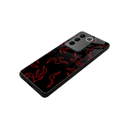 Lil Flames Red stylish phone case for vivo v27 5g | glossy glass and slim fit