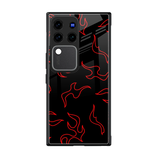 Lil Flames Red back phone cover | glass case forvivo v30 pro