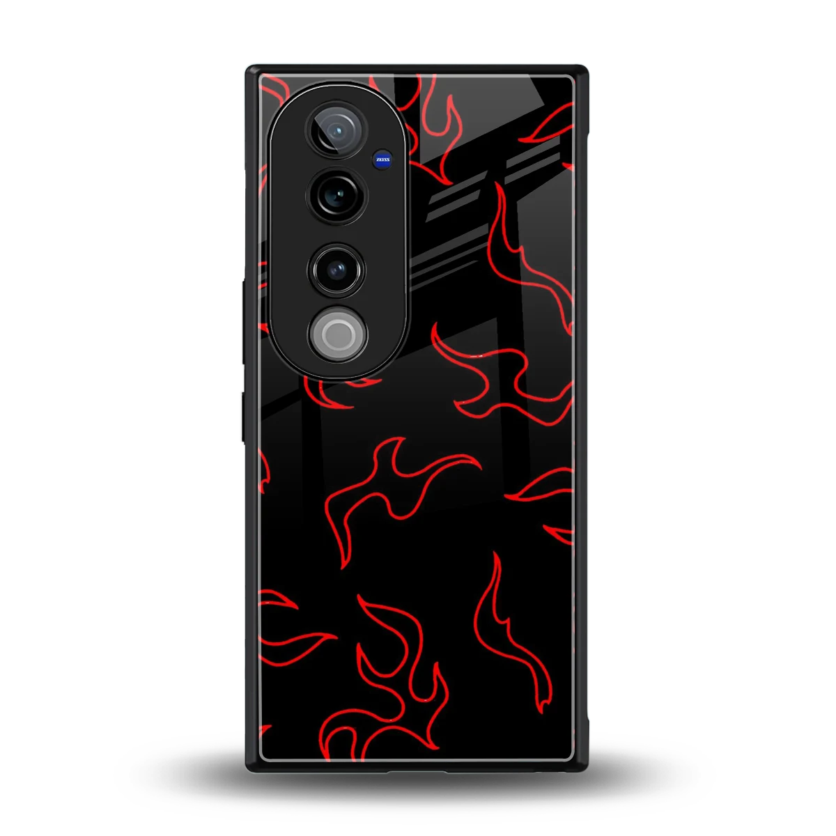Lil Flames Red back phone cover | glass case for vivo v40 pro
