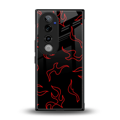 Lil Flames Red back phone cover | glass case for vivo v40 pro