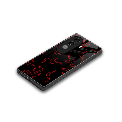 Lil Flames Red stylish phone case for vivo v40e | glossy glass and slim fit