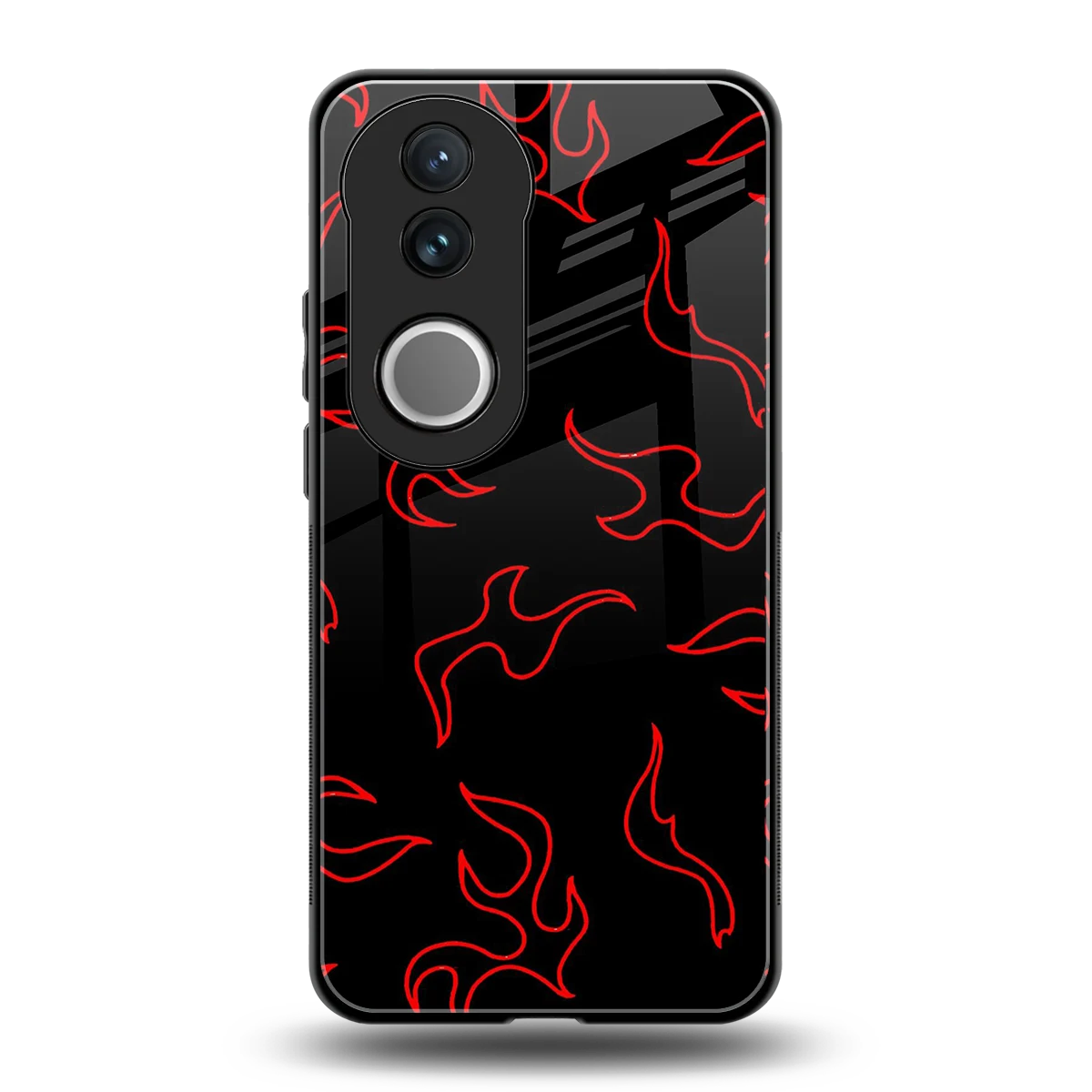 Lil Flames Red back phone cover | glass case for vivo v50